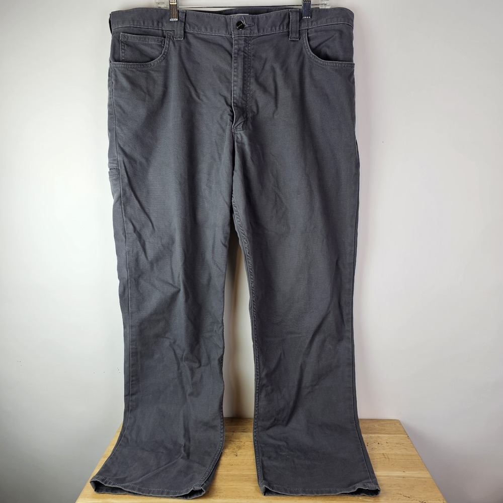Carhartt Rugged Flex Relaxed Fit Canvas 5 Pocket‎ Gray Pants 40 X 32 Carpenter